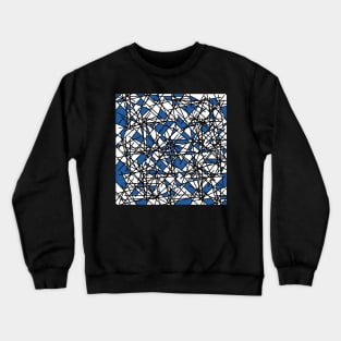 Blue 80s Memphis Shards Abstract Postmodern Pattern Crewneck Sweatshirt